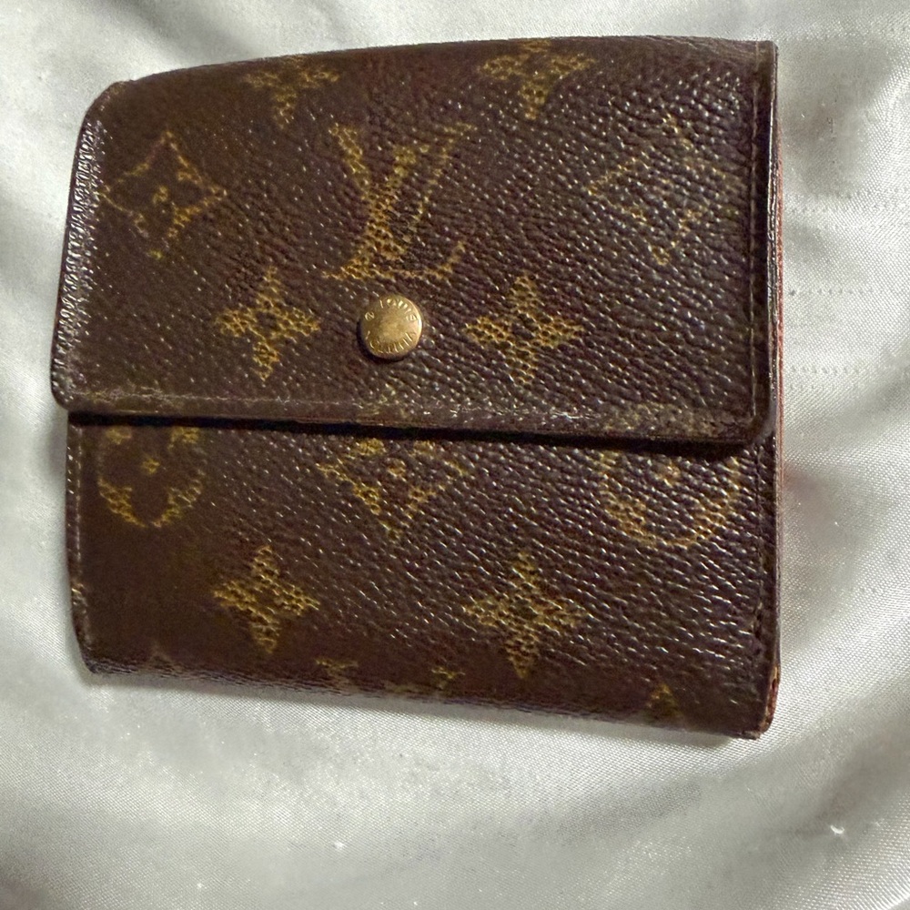 Louis Vuitton Brown Textured Leather Compact Wallet